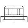 Estructura de cama con cabecero metal negro 140x190 cm de vidaXL, Camas y somieres - Ref: Foro24-352578, Precio: 112,99 €, De...