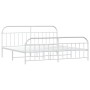 Estructura cama metal con cabecero y pie cama blanco 193x203 cm de vidaXL, Camas y somieres - Ref: Foro24-353708, Precio: 112...
