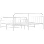 Estructura cama metal con cabecero y pie cama blanco 193x203 cm de vidaXL, Camas y somieres - Ref: Foro24-353708, Precio: 112...