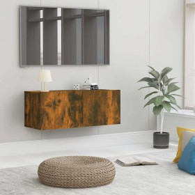 Mueble para TV madera de ingeniería roble ahumado 80x30x30 cm en Muebles TV | Comprar online en Foru.es