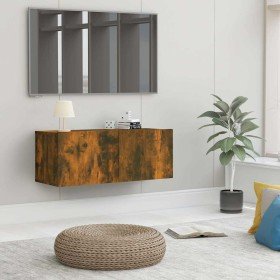 Mueble para TV madera de ingeniería roble ahumado 80x30x30 cm en Muebles TV | Comprar online en Foru.es