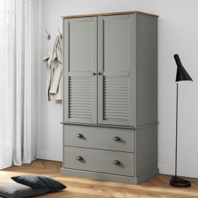 Armario VIGO madera maciza de pino gris 90x55x176 cm de vidaXL, Armarios roperos - Ref: Foro24-353165, Precio: 343,72 €, Desc...