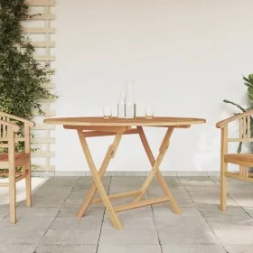Mesa de jardín plegable madera maciza de teca Ø 110x75 cm de vidaXL, Mesas de jardín - Ref: Foro24-362618, Precio: 139,33 €, ...