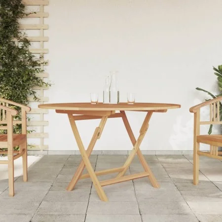 Mesa de jardín plegable madera maciza de teca Ø 110x75 cm de vidaXL, Mesas de jardín - Ref: Foro24-362618, Precio: 139,33 €, ...