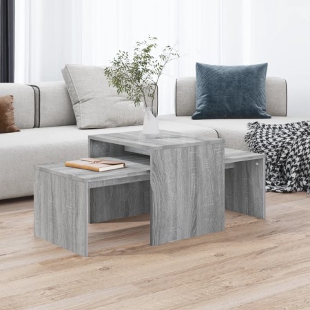 Set mesa de centro madera de ingeniería gris Sonoma 100x48x40c en Mesas de centro | Comprar online en Foru.es