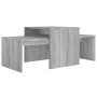 Set mesa de centro madera de ingeniería gris Sonoma 100x48x40c en Mesas de centro | Comprar online en Foru.es