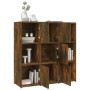 Estantería madera contrachapada color roble ahumado 90x30x90 cm en Librerías y estanterías | Comprar online en Foru.es