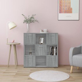 Estantería madera contrachapada gris sonoma 90x30x90cm en Librerías y estanterías | Comprar online en Foru.es