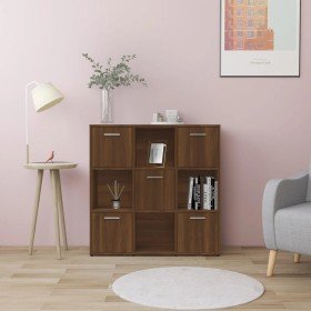 Estantería madera contrachapada roble marrón 90x30x90 cm en Librerías y estanterías | Comprar online en Foru.es