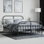 Estructura de cama cabecero y estribo metal negro 140x190 cm de vidaXL, Camas y somieres - Ref: Foro24-353653, Precio: 121,57...