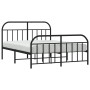 Estructura de cama cabecero y estribo metal negro 140x190 cm de vidaXL, Camas y somieres - Ref: Foro24-353653, Precio: 121,57...