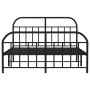 Estructura de cama cabecero y estribo metal negro 140x190 cm de vidaXL, Camas y somieres - Ref: Foro24-353653, Precio: 121,57...