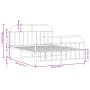 Estructura de cama cabecero y estribo metal negro 140x190 cm de vidaXL, Camas y somieres - Ref: Foro24-353653, Precio: 121,57...