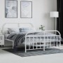 Estructura cama metal con cabecero y estribo blanco 140x200 cm de vidaXL, Camas y somieres - Ref: Foro24-353703, Precio: 113,...