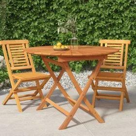 Mesa de jardín plegable madera maciza de teca Ø 85x75 cm de vidaXL, Mesas de jardín - Ref: Foro24-362619, Precio: 160,17 €, D...