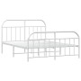 Estructura cama metal con cabecero y estribo blanco 140x200 cm de vidaXL, Camas y somieres - Ref: Foro24-353703, Precio: 113,...