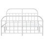 Estructura cama metal con cabecero y estribo blanco 140x200 cm de vidaXL, Camas y somieres - Ref: Foro24-353703, Precio: 113,...
