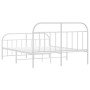 Estructura cama metal con cabecero y estribo blanco 140x200 cm de vidaXL, Camas y somieres - Ref: Foro24-353703, Precio: 113,...