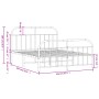 Estructura cama metal con cabecero y estribo blanco 140x200 cm de vidaXL, Camas y somieres - Ref: Foro24-353703, Precio: 113,...