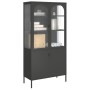 Aparador alto vidrio y acero negro 90x40x180 cm de vidaXL, Aparadores - Ref: Foro24-353000, Precio: 352,44 €, Descuento: %