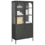 Aparador alto vidrio y acero negro 90x40x180 cm de vidaXL, Aparadores - Ref: Foro24-353000, Precio: 371,98 €, Descuento: %