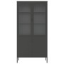 Aparador alto vidrio y acero negro 90x40x180 cm de vidaXL, Aparadores - Ref: Foro24-353000, Precio: 352,44 €, Descuento: %