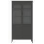 Aparador alto vidrio y acero negro 90x40x180 cm de vidaXL, Aparadores - Ref: Foro24-353000, Precio: 371,98 €, Descuento: %