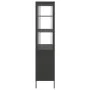 Aparador alto vidrio y acero negro 90x40x180 cm de vidaXL, Aparadores - Ref: Foro24-353000, Precio: 371,98 €, Descuento: %