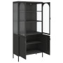 Aparador alto vidrio y acero negro 90x40x180 cm de vidaXL, Aparadores - Ref: Foro24-353000, Precio: 352,44 €, Descuento: %