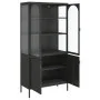 Aparador alto vidrio y acero negro 90x40x180 cm de vidaXL, Aparadores - Ref: Foro24-353000, Precio: 371,98 €, Descuento: %