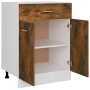 Cajón bajo "Lyon" roble ahumado 60x46x81,5 cm Madera de ingeniería en Armarios de cocina | Comprar online en Foru.es