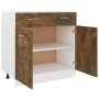 Mueble bajo con cajón "Lyon" roble ahumado 80x46x81,5 cm Madera de ingeniería en Armarios de cocina | Comprar online en Foru.es