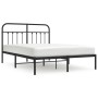 Estructura de cama con cabecero metal negro 140x200 cm de vidaXL, Camas y somieres - Ref: Foro24-352579, Precio: 116,14 €, De...