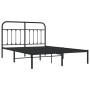 Estructura de cama con cabecero metal negro 140x200 cm de vidaXL, Camas y somieres - Ref: Foro24-352579, Precio: 116,14 €, De...