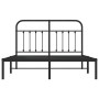 Estructura de cama con cabecero metal negro 140x200 cm de vidaXL, Camas y somieres - Ref: Foro24-352579, Precio: 116,14 €, De...
