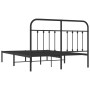 Estructura de cama con cabecero metal negro 140x200 cm de vidaXL, Camas y somieres - Ref: Foro24-352579, Precio: 116,14 €, De...