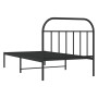 Estructura de cama con cabecero metal negro 107x203 cm de vidaXL, Camas y somieres - Ref: Foro24-353631, Precio: 80,71 €, Des...