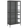 Aparador alto vidrio y acero negro 85x40x180 cm de vidaXL, Aparadores - Ref: Foro24-353004, Precio: 349,33 €, Descuento: %