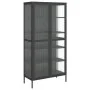 Aparador alto vidrio y acero negro 85x40x180 cm de vidaXL, Aparadores - Ref: Foro24-353004, Precio: 343,34 €, Descuento: %