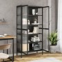 Aparador alto vidrio y acero negro 85x40x180 cm de vidaXL, Aparadores - Ref: Foro24-353004, Precio: 349,33 €, Descuento: %