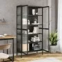 Aparador alto vidrio y acero negro 85x40x180 cm de vidaXL, Aparadores - Ref: Foro24-353004, Precio: 343,34 €, Descuento: %