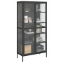 Aparador alto vidrio y acero negro 85x40x180 cm de vidaXL, Aparadores - Ref: Foro24-353004, Precio: 349,33 €, Descuento: %