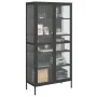 Aparador alto vidrio y acero negro 85x40x180 cm de vidaXL, Aparadores - Ref: Foro24-353004, Precio: 343,34 €, Descuento: %