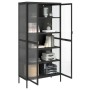 Aparador alto vidrio y acero negro 85x40x180 cm de vidaXL, Aparadores - Ref: Foro24-353004, Precio: 349,33 €, Descuento: %