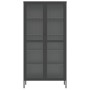 Aparador alto vidrio y acero negro 85x40x180 cm de vidaXL, Aparadores - Ref: Foro24-353004, Precio: 349,33 €, Descuento: %