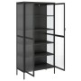 Aparador alto vidrio y acero negro 85x40x180 cm de vidaXL, Aparadores - Ref: Foro24-353004, Precio: 349,33 €, Descuento: %