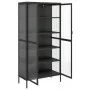 Aparador alto vidrio y acero negro 85x40x180 cm de vidaXL, Aparadores - Ref: Foro24-353004, Precio: 343,34 €, Descuento: %