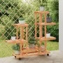 Soporte de flores con ruedas madera maciza abeto 95x25x101 cm de vidaXL, Soportes para macetas - Ref: Foro24-362864, Precio: ...