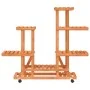 Soporte de flores con ruedas madera maciza abeto 95x25x101 cm de vidaXL, Soportes para macetas - Ref: Foro24-362864, Precio: ...