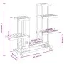 Soporte de flores con ruedas madera maciza abeto 95x25x101 cm de vidaXL, Soportes para macetas - Ref: Foro24-362864, Precio: ...